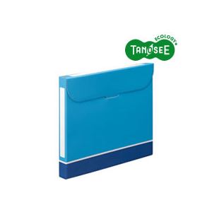 （まとめ）TANOSEE ファイルボックス A4 背幅32mm 青 50冊 - 拡大画像