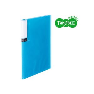 （まとめ）TANOSEE クリアブック（透明表紙） A4タテ 12ポケット ブルー 60冊 - 拡大画像