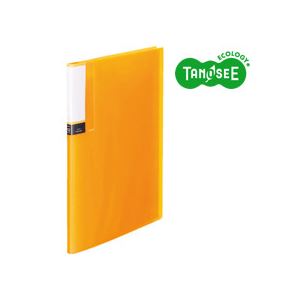（まとめ）TANOSEE クリアブック（透明表紙） A4タテ 12ポケット オレンジ 60冊 - 拡大画像