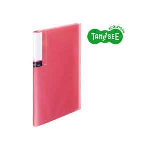 （まとめ）TANOSEE クリアブック（透明表紙） A4タテ 12ポケット ピンク 60冊 - 拡大画像