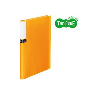 （まとめ）TANOSEE クリアブック（透明表紙） A4タテ 24ポケット オレンジ 40冊 - 拡大画像