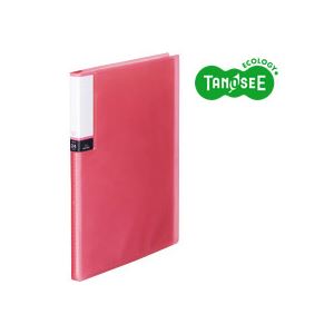 （まとめ）TANOSEE クリアブック（透明表紙） A4タテ 24ポケット ピンク 40冊 - 拡大画像
