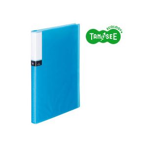 （まとめ）TANOSEE クリアブック（透明表紙） A4タテ 36ポケット ブルー 30冊 - 拡大画像