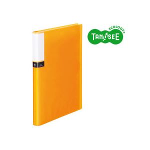 （まとめ）TANOSEE クリアブック（透明表紙） A4タテ 36ポケット オレンジ 30冊 - 拡大画像