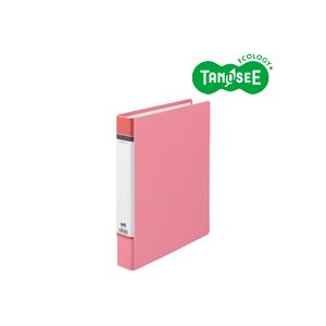 （まとめ）TANOSEE Dリングファイル（貼り表紙） A4タテ 背幅50mm ピンク 20冊 - 拡大画像
