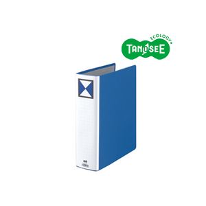 （まとめ）TANOSEE 両開きパイプ式ファイル A4タテ 70mmとじ 青 10冊 - 拡大画像