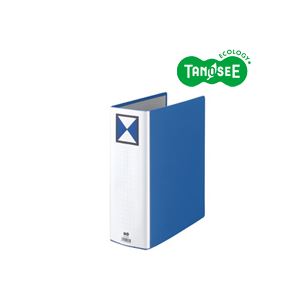 （まとめ）TANOSEE 両開きパイプ式ファイル A4タテ 90mmとじ 青 10冊 - 拡大画像