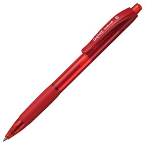 （まとめ） TANOSEE ノック式油性ボールペン（なめらかインク） 0.7mm 赤 1セット（10本） 【×5セット】 - 拡大画像