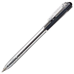 （まとめ） TANOSEE ノック式油性ボールペン 0.7mm 黒 （軸色 クリア） 1セット（100本：10本×10箱） 【×2セット】 - 拡大画像