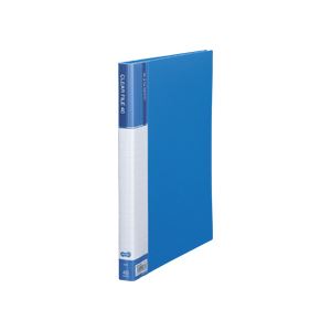 （まとめ） TANOSEE クリヤーファイル（台紙入） A4タテ 40ポケット 背幅23mm ブルー 1セット（8冊） (×2セット) b04