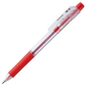 （まとめ） TANOSEE ノック式油性ボールペン ロング芯タイプ 0.7mm 赤 1セット（10本） 【×5セット】 - 拡大画像