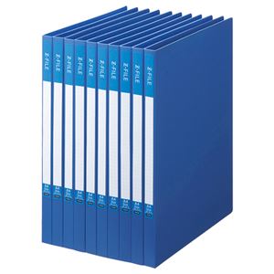 （まとめ） TANOSEE Zファイル（再生PP表紙） A4タテ 100枚収容 背幅17mm ブルー 1セット（10冊） 【×5セット】 - 拡大画像