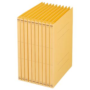 （まとめ） TANOSEE フラットファイル（NS） A4タテ 150枚収容 背幅18mm 黄 1セット（100冊：10冊×10パック） 【×2セット】 - 拡大画像