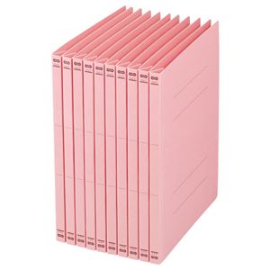 （まとめ） TANOSEE フラットファイル（NS） A4タテ 150枚収容 背幅18mm ピンク 1セット（100冊：10冊×10パック） 【×2セット】 - 拡大画像