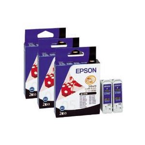 （まとめ）エプソン（EPSON） PM-800C／3300C用インクカートリッジ（ブラック） 2個入×3（6個パック） - 拡大画像