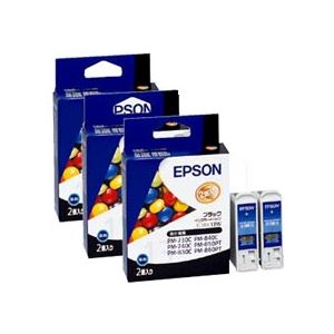 （まとめ）エプソン（EPSON） PM-830C／730C用インクカートリッジ（ブラック） 2個入×3（6個パック） - 拡大画像