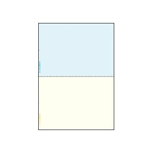 （まとめ）マルチプリンタ帳票（FSC森林認証紙） A4カラー2面（ブルー／クリーム） 100枚入×5冊 - 拡大画像