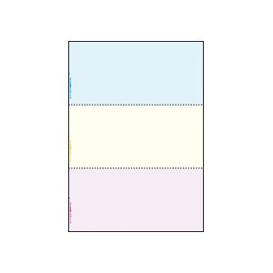 （まとめ）マルチプリンタ帳票（FSC森林認証紙） A4カラー3面（ブルー／クリーム／ピンク） 100枚入×5冊 - 拡大画像