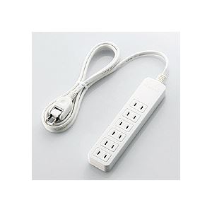 （まとめ）スイングプラグタップ／6口／2m／ホワイト 10個