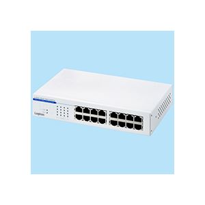 （まとめ）16ポート 100BASE-TX対応スイッチングハブ 電源内蔵 メタル筐体／ホワイト×3台