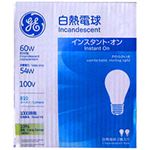 （まとめ） GE 白熱電球 60W形 E26口金 LW100V54WGE2PK 1セット（24個：2個×12パック） 【×2セット】