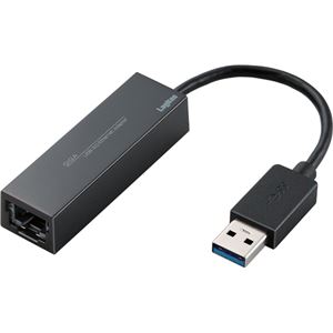 （まとめ） ロジテック USB3.0 高速GigaLANアダプター ブラック LAN-GTJU3 1個 【×4セット】 - 拡大画像