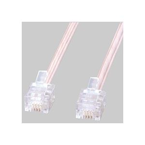 （まとめ） サンワサプライ エコロジー電話ケーブル 6極4芯 ホワイト 15m TEL-E4-15N 1本 【×5セット】