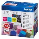 （まとめ） ブラザー BROTHER インクカートリッジ お徳用 4色 LC111-4PK 1箱（4個：各色1個） 【×3セット】