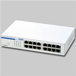 （まとめ）1000BASE-T対応スイッチングハブ16ポート／電源内蔵／メタル筐体／ホワイト ×3台