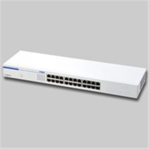 （まとめ）1000BASE-T対応スイッチングハブ24ポート／電源内蔵／メタル筐体／ホワイト ×3台
