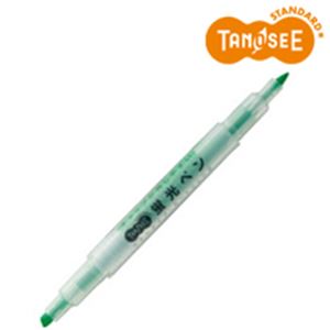 (まとめ)TANOSEE キャップが外しやすい蛍光ペン ツイン 緑×10本 商品画像