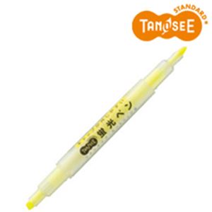 （まとめ）TANOSEE キャップが外しやすい蛍光ペン ツイン 黄×10本 - 拡大画像
