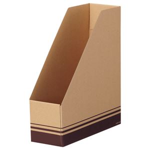 （まとめ） TANOSEE ボックスファイル A4タテ 背幅100mm ブラウン 1パック（5冊） 【×10セット】 - 拡大画像