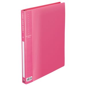 （まとめ） TANOSEE リングクリヤーブック（クリアブック） A4タテ 30穴 10ポケット付属 背幅25mm ピンク 1冊 【×10セット】 - 拡大画像