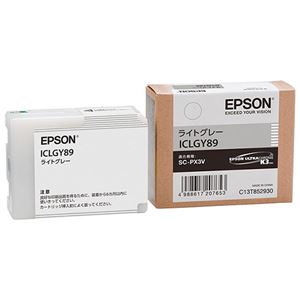 （まとめ） エプソン EPSON インクカートリッジ ライトグレー ICLGY89 1個 【×3セット】 - 拡大画像