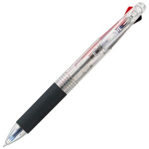 （まとめ） TANOSEE 油性3色ボールペン 0.7mm （軸色 クリア） 1本 【×20セット】 - 拡大画像