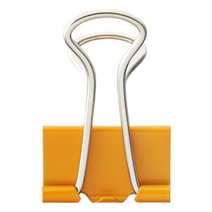 (まとめ) TANOSEE ダブルクリップ 中 口幅25mm オレンジ 1箱(10個) 【×50セット】 商品画像