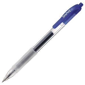 （まとめ） TANOSEE ノック式ゲルインクボールペン 0.5mm 青 1本 【×60セット】 - 拡大画像