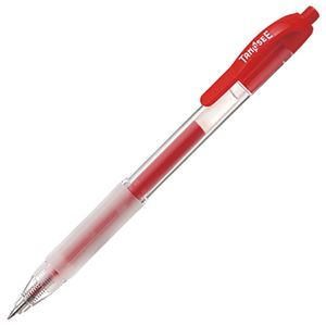 （まとめ） TANOSEE ノック式ゲルインクボールペン 0.5mm 赤 1本 【×60セット】 - 拡大画像