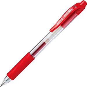 （まとめ） TANOSEE ノック式ゲルインクボールペン 0.7mm 赤 1本 【×80セット】 - 拡大画像