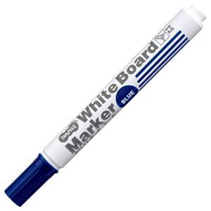 （まとめ） TANOSEE ホワイトボードマーカー 中字丸芯 青 1本 【×100セット】 - 拡大画像