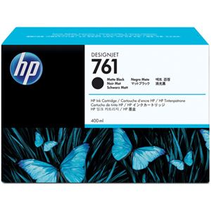 （まとめ） HP761 インクカートリッジ マットブラック 400ml 顔料系 CM991A 1個 【×3セット】 - 拡大画像
