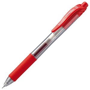 （まとめ） TANOSEE ノック式ゲルインクボールペン ニードルタイプ 0.5mm 赤 1本 【×60セット】 - 拡大画像