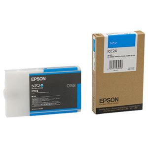 （まとめ） エプソン EPSON PX-Pインクカートリッジ シアン 110ml ICC24 1個 【×6セット】 - 拡大画像