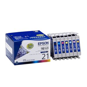 （まとめ） エプソン EPSON インクカートリッジ 7色パック IC7CL21 1箱（7個：各色1個） 【×3セット】 - 拡大画像