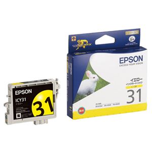 （まとめ） エプソン EPSON インクカートリッジ イエロー ICY31 1個 【×4セット】 - 拡大画像