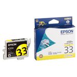 （まとめ） エプソン EPSON インクカートリッジ イエロー ICY33 1個 【×4セット】