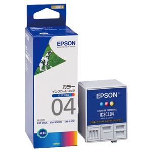 （まとめ） エプソン EPSON インクカートリッジ カラー（3色一体型） IC3CL04 1個 【×6セット】 - 拡大画像