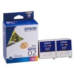 （まとめ） エプソン EPSON インクカートリッジ カラー（5色一体型） IC5CL02W 1箱（2個） 【×3セット】 - 拡大画像