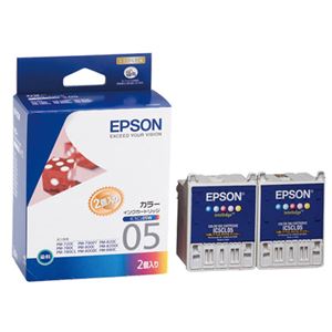 （まとめ） エプソン EPSON インクカートリッジ カラー（5色一体型） IC5CL05W 1箱（2個） 【×6セット】 - 拡大画像